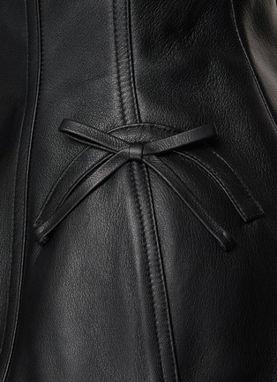  - SOONIL - Peplum Hem Leather Jacket