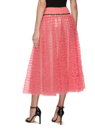 Back View - Click To Enlarge - SOONIL - Embroidered Tulle Midi Skirt