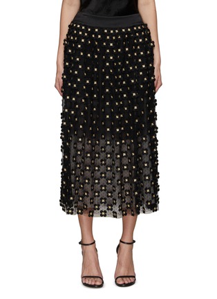 Main View - Click To Enlarge - SOONIL - Butterfly Embroidery Midi Skirt