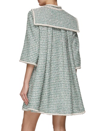 Back View - Click To Enlarge - SOONIL - Sailor Collar Tweed Dress