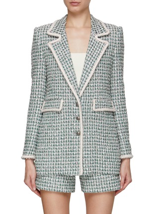 Main View - Click To Enlarge - SOONIL - Sequin Embellished Trim Tweed Blazer
