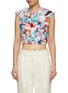Main View - Click To Enlarge - SOONIL - Printed Cropped Silk Top