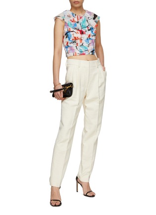 Figure View - Click To Enlarge - SOONIL - Printed Cropped Silk Top