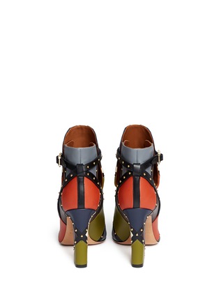 Back View - Click To Enlarge - VALENTINO GARAVANI - Italian Pop stud border leather ankle boots