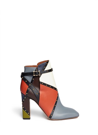 Main View - Click To Enlarge - VALENTINO GARAVANI - Italian Pop stud border leather ankle boots