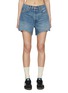 Main View - Click To Enlarge - RE/DONE - Low Sling Raw Hem Washed Denim Shorts
