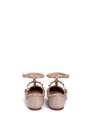 Back View - Click To Enlarge - VALENTINO GARAVANI - 'Punkouture Rockstud' caged patent leather flats