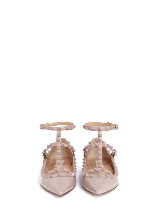 Figure View - Click To Enlarge - VALENTINO GARAVANI - 'Punkouture Rockstud' caged patent leather flats