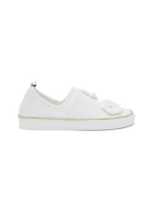 Main View - Click To Enlarge - AMROSE - Flower Embellished Knit Slip On Sneakers