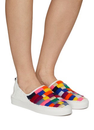 Figure View - Click To Enlarge - AMROSE - Bricks Knit Slip On Sneakers