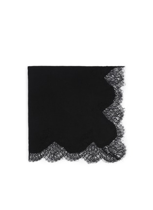 Main View - Click To Enlarge - VALENTINO GARAVANI - Lace trim wool-silk scarf