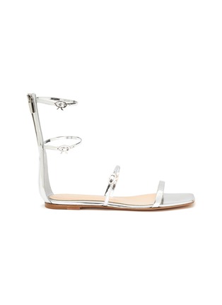 Main View - Click To Enlarge - GIANVITO ROSSI - Buckle Strap Leather Flat Gladiator Sandals