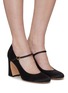 Figure View - Click To Enlarge - GIANVITO ROSSI - Satin Mary Jane Pumps
