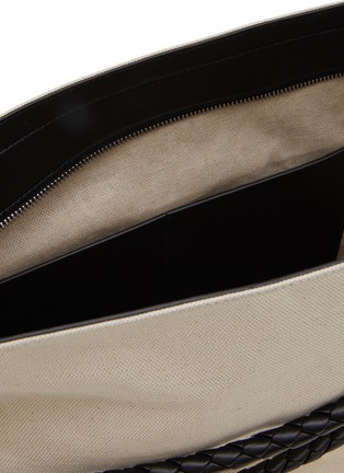 Detail View - Click To Enlarge - BOTTEGA VENETA - ‘Quadronno’ Canvas Leather Tote Bag