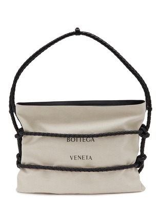 Main View - Click To Enlarge - BOTTEGA VENETA - ‘Quadronno’ Canvas Leather Tote Bag