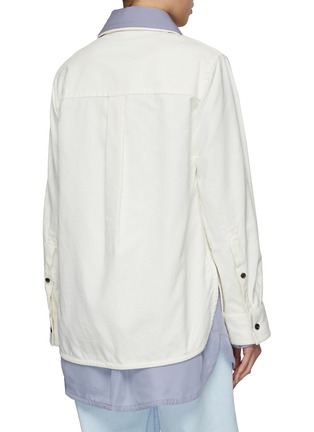 Back View - Click To Enlarge - BOTTEGA VENETA - Double Layer Button Up Cotton Shirt