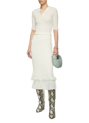 Figure View - Click To Enlarge - BOTTEGA VENETA - Two In One Cotton Midi Skirt