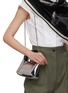 Front View - Click To Enlarge - ALEXANDER MCQUEEN - Mini ‘Hobo’ Jewelled Metallic Bag