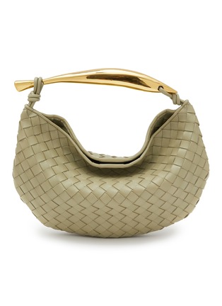Green Sardine Intrecciato-leather handbag