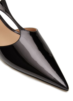Detail View - Click To Enlarge - BOTTEGA VENETA - T-Bar Pointed Toe Patent Leather Ballerina Flat