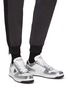 Figure View - Click To Enlarge - PRADA - ‘Downtown’ Logo Plaque Leather Sneakers