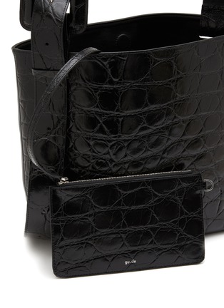  - GU_DE - ‘Kate’ Buckled Strap Crocodile Embossed Leather Tote Bag