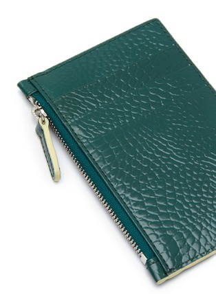 Detail View - Click To Enlarge - GU_DE - Mini ‘G’ Crocodile Embossed Leather Cardholder