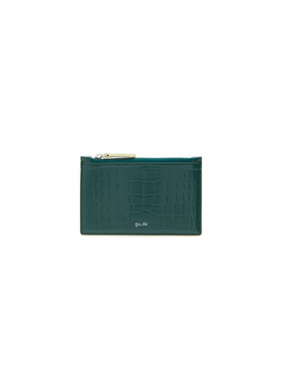 Main View - Click To Enlarge - GU_DE - Mini ‘G’ Crocodile Embossed Leather Cardholder