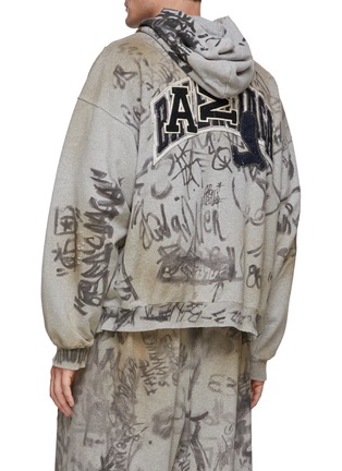 All Over Graffiti Print Loose Fit Hoodie