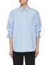 Main View - Click To Enlarge - ALEXANDER WANG - Crystal Embellished Cuff Oversized Shirt