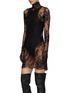 Front View - Click To Enlarge - BALENCIAGA - Lace Glove High Neck Mini Dress