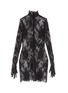 Main View - Click To Enlarge - BALENCIAGA - Lace Glove High Neck Mini Dress