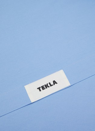 Detail View - Click To Enlarge - TEKLA - Percale Organic Cotton Flat Sheet — Island Blue