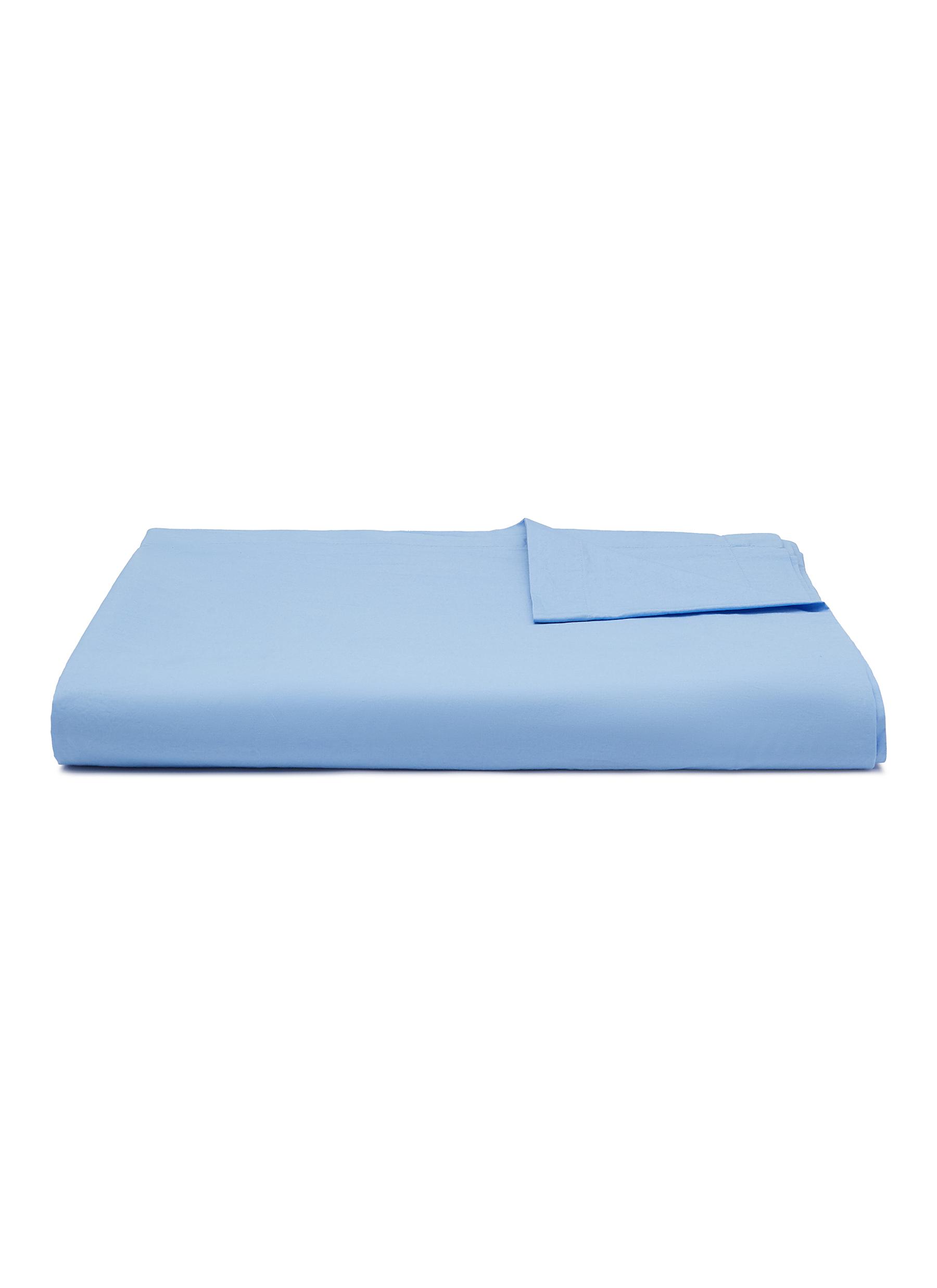 Percale Organic Cotton Flat Sheet — Island Blue