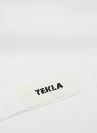 Detail View - Click To Enlarge - TEKLA - Percale Organic Cotton Flat Sheet — Broken White