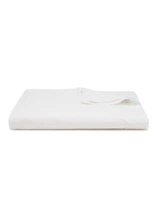 Main View - Click To Enlarge - TEKLA - Percale Organic Cotton Flat Sheet — Broken White