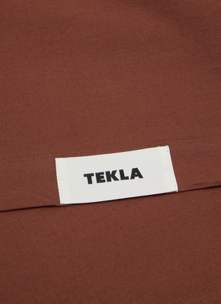 Detail View - Click To Enlarge - TEKLA - Percale Organic Cotton Flat Sheet — Cocoa Brown