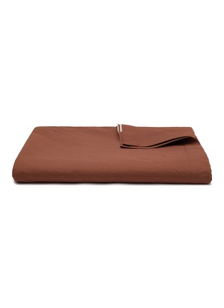 Main View - Click To Enlarge - TEKLA - Percale Organic Cotton Flat Sheet — Cocoa Brown