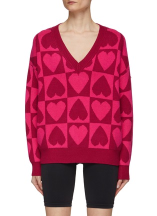 Main View - Click To Enlarge - BEACH RIOT - Joey Heart Intarsia Knit Sweater