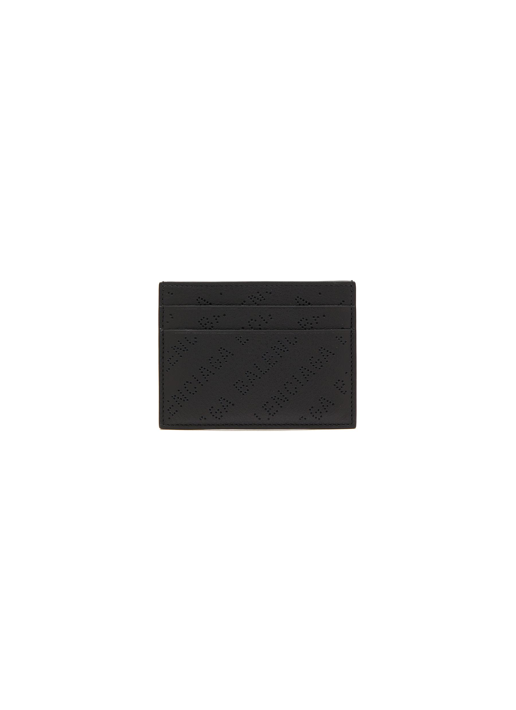 All Over Perforated Logo Leather Cardholder
