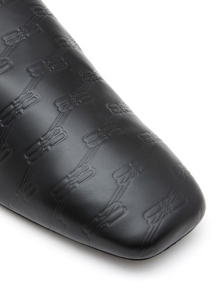 Detail View - Click To Enlarge - BALENCIAGA - Monogram Debossing Leather Mules