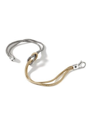 Detail View - Click To Enlarge - JOHN HARDY - ‘Classic Chain’ 14K Gold Silver Knotted Double Chain Bracelet