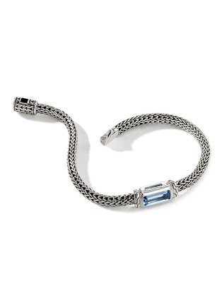 Detail View - Click To Enlarge - JOHN HARDY - ‘Classic Chain’ Silver Aquamarine Extra Small Chain Bracelet
