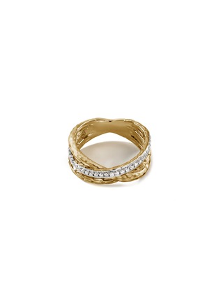 Main View - Click To Enlarge - JOHN HARDY - ‘Classic Chain’ 18K Gold Diamond Crossover Ring
