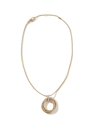 Main View - Click To Enlarge - JOHN HARDY - ‘Classic Chain’ 18K Gold Diamond Double Ring Charm Chain Necklace