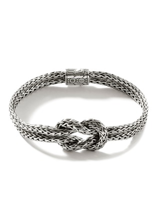 Main View - Click To Enlarge - JOHN HARDY - ‘Classic Chain’ Silver Knotted Double Slim Chain Bracelet