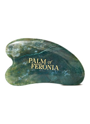 Main View - Click To Enlarge - PALM OF FERONIA - Green Moss Agate Gua Sha Tool