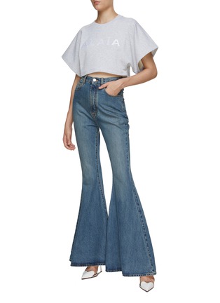 Figure View - Click To Enlarge - ALAÏA - Logo Cropped Sweatshirt T-Shirt