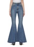 Main View - Click To Enlarge - ALAÏA - Medium-Washed Flared Leg Jeans