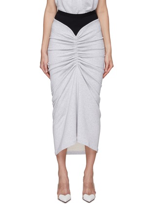 Main View - Click To Enlarge - ALAÏA - Ruched Front Midi Skirt